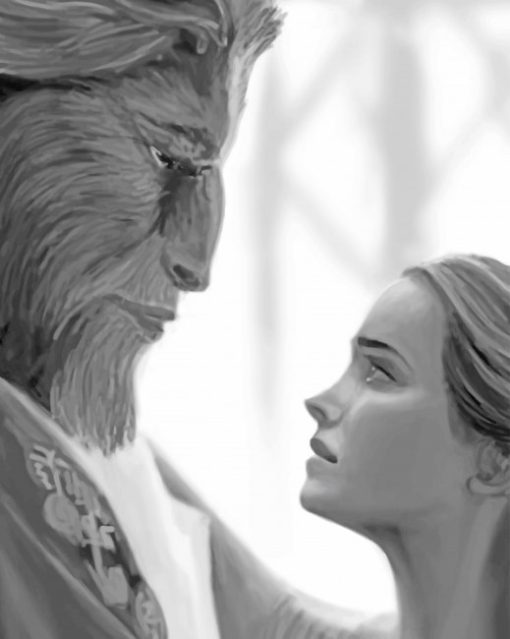 Black-and-white-the-beauty-and-the-beast-paint-by-numbers