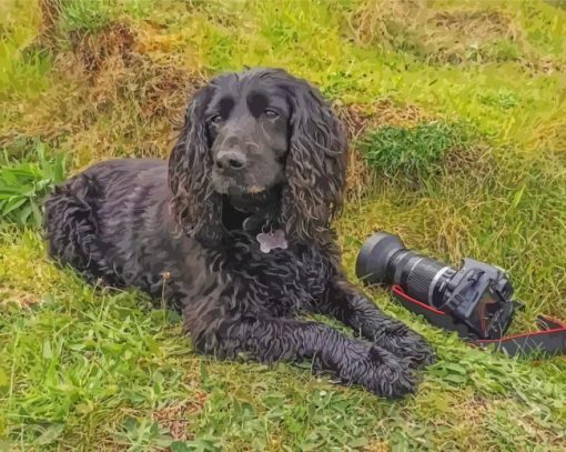 Black-cocker-spaniel-paint-by-number