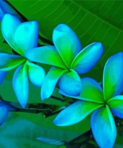 Blooming Blue Green Petals Paint By Numbers