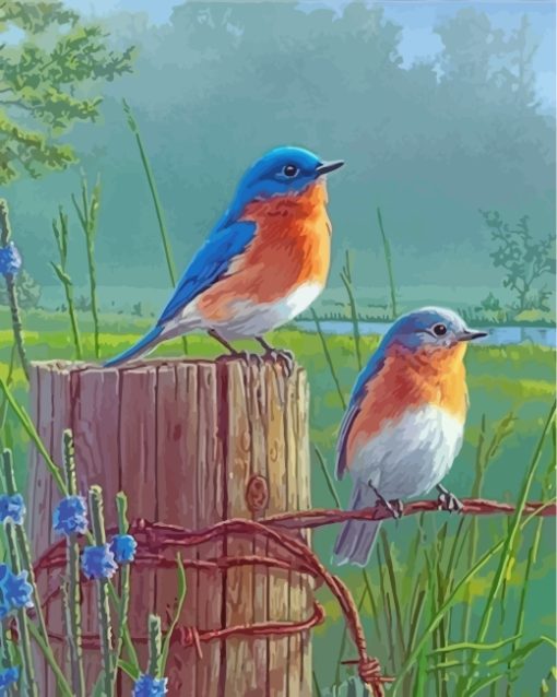 BluEbirds-on-wire-paint-by-numbers