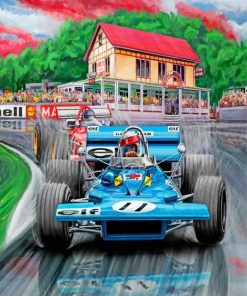 Blue Formula One Race Car Paint By Numbers