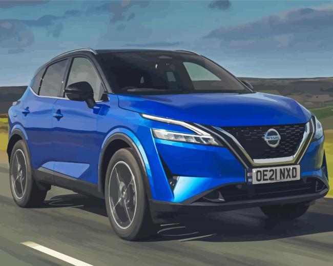 Finalizing Nissan Qashqai Blue SUV Artwork
