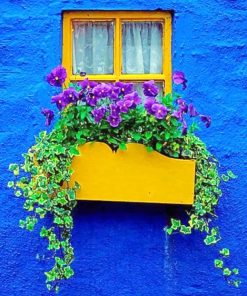 Blue Vintage Wall Paint By Numbers