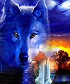 Blue Wolf Animal Paint By Numbers