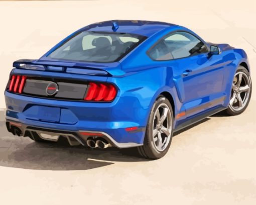 Blue-mustang-Car-Back-paint-by-numbers