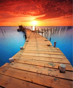 Boardwalk Sunset Seascape Paint By Numbers