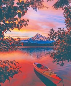 Golden Lake Sunset Paint By Numbers