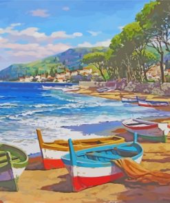 Beach Boats Seascapes Paint By Numbers