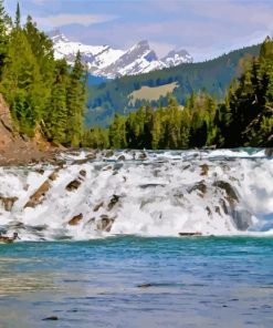 Bow Falls Waterfall Scene Paint By Numbers