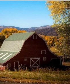 Red Barn Countryside Scene Paint By Numbers