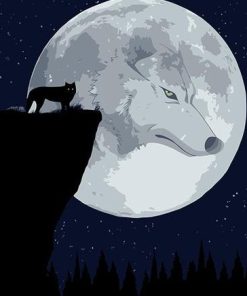 Wolf Moon Night Scenery Paint By Numbers
