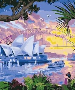 Tropical Sydney Skyline Paint By Numbers