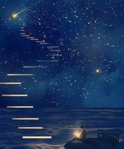 Stairway Stars Night Landscape Paint By Numbers