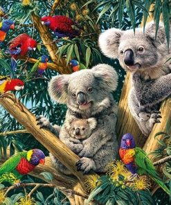 Koalas and Birds Paint By Numbers