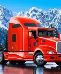 Red Truck Winter Scene Paint By Numbers
