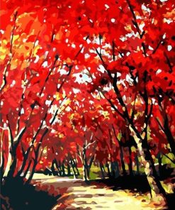 Red Flower Palette Tree Painting Paint By Numbers