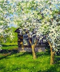 Wood House Landscape Paint By Numbers