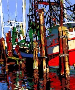 Seascape Fishing Boat Paint By Numbers