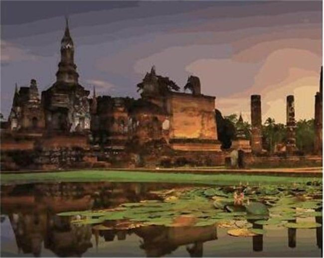 Thailand Sukhothai Cityscape Paint By Numbers