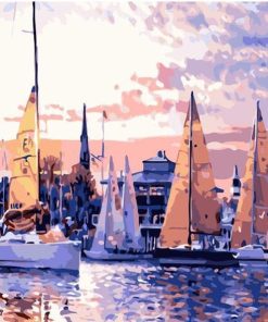 Ocean Scenic Boats Paint By Numbers