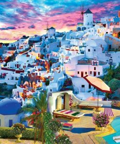 Santorini Greece Skyline Paint By Numbers