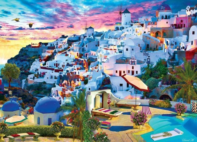 Santorini Greece Skyline Paint By Numbers