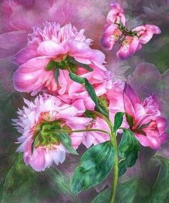Peony Pink Butterflies Paint By Numbers