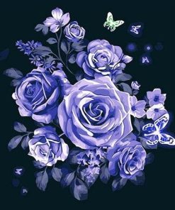 Purple Butterfly Rose Paint By Numbers