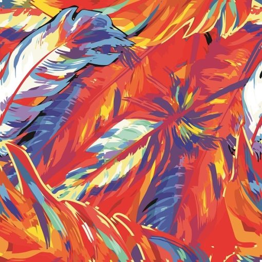 Bright-Colored-Feathers-DIY-Abstract-Paint-By-Numbers-PBN-6096