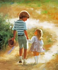 Brother and Little Sister Painting Fun Paint By Numbers