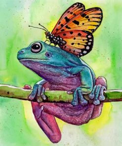 Butterfly and Frog Scene Paint By Numbers