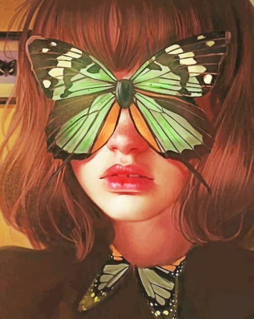 Butterfly-on-girl-face-paint-by-numbers