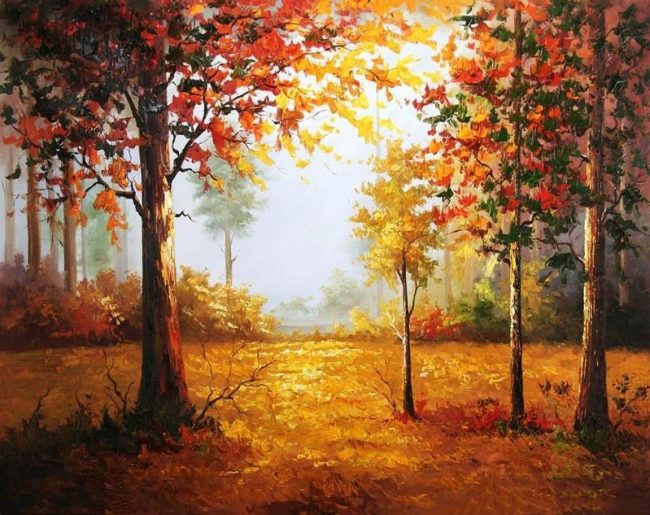 Autumn Trees Aesthetic Paint By Numbers