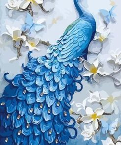 Blue Peafowl Painting Kit Paint By Numbers