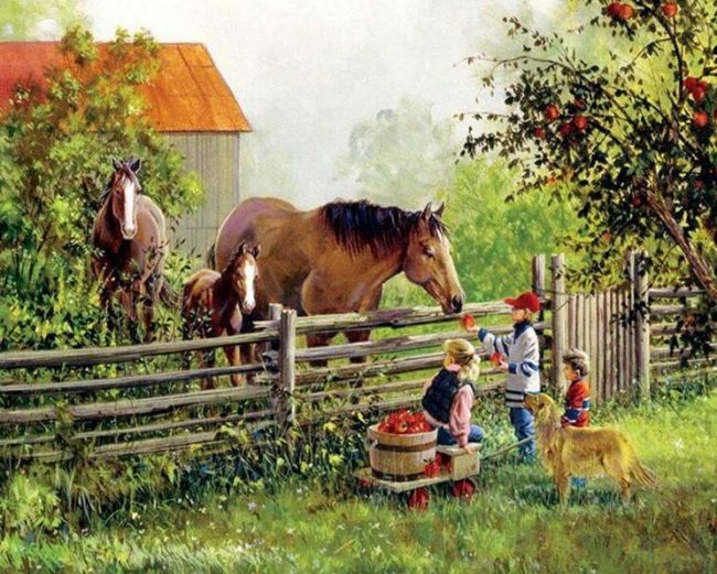 Foals in the Countryside Paint By Numbers