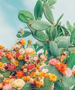 Beautiful Cactus Green Plant Paint By Numbers