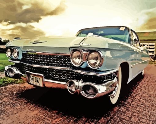 Cadillac-1959-Front-paint-by-numbers