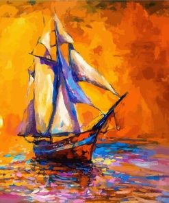 Colorful Boat Seascape Paint By Numbers
