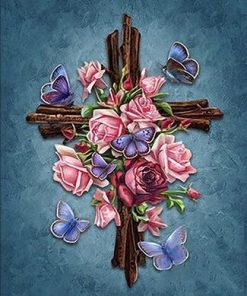 Flower Branches with Butterflies Paint By Numbers