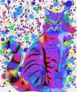 Colorful Cat Animal Paint By Numbers