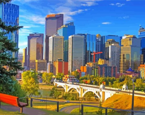 Calgary-alberta-Downtown-paint-by-number