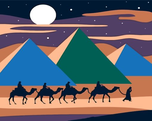 Camels-In-Desert-Illustration-paint-by-numbers