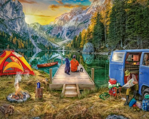 Camping-In-Banff-park-paint-by-number