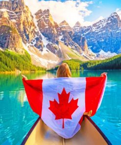 Banff National Park Canada Flag Paint By Numbers