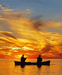 Canoe Silhouette Paint By Numbers