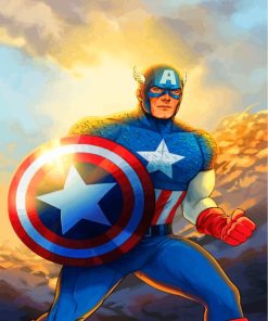 Captain America Superhero Paint By Numbers