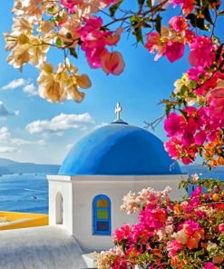 Oia Greece Castle Scenery Paint By Numbers