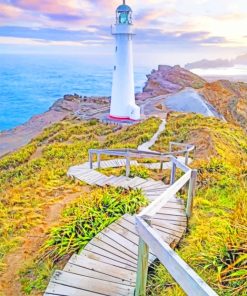 Castle Lighthouse Seascapes New Zealand Paint By Numbers