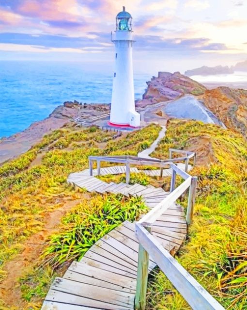 Castlepoint-lighthouse-new-zeland-paint-by-number