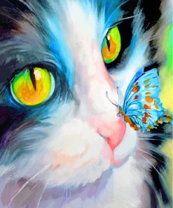Cat and Butterfly Nature Paint By Numbers